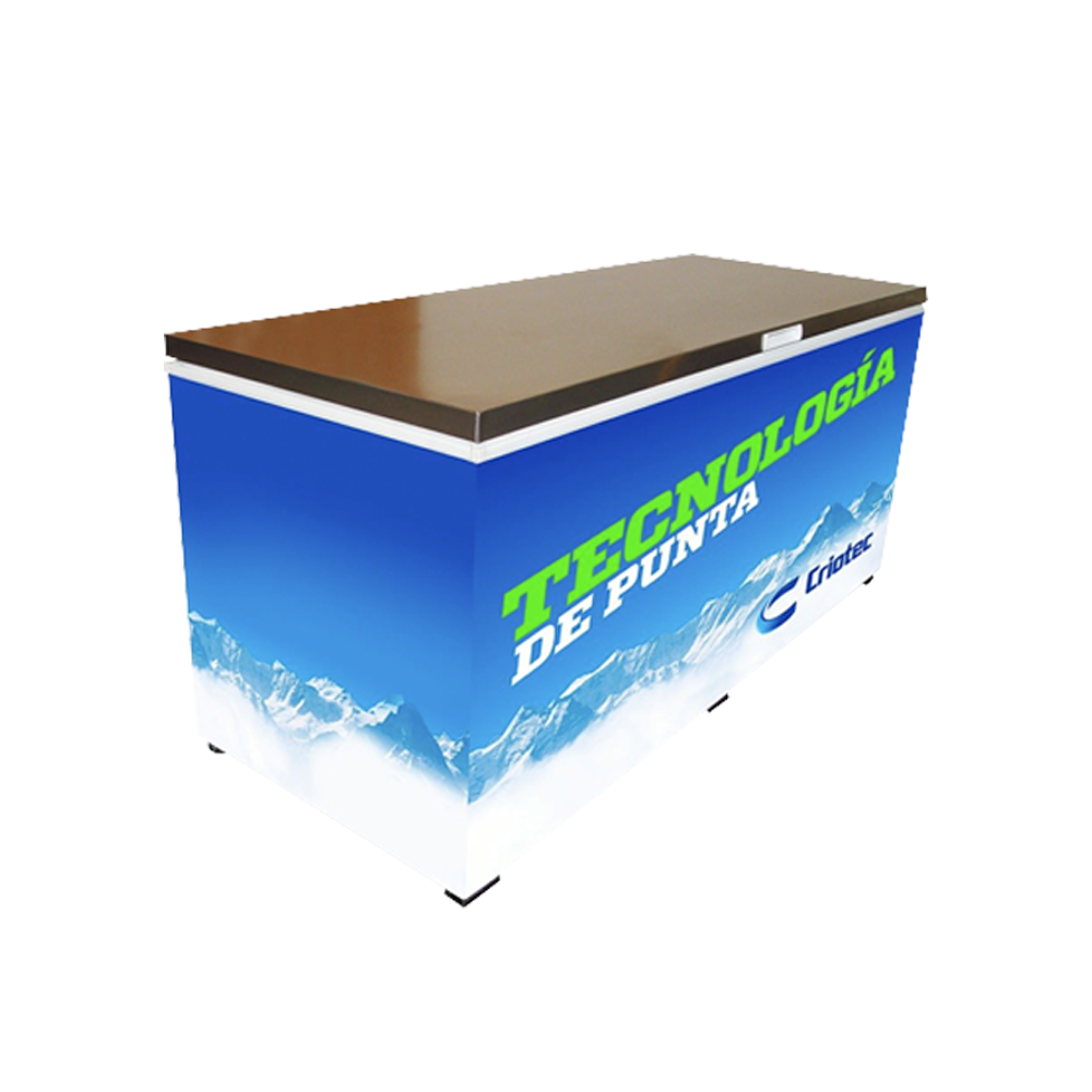 CONSERVADOR DE CONGELADOS TAPA COFRE 25p3 HORIZONTAL 115V TAPA ACERO INOXIDABLE CRIOTEC CTCC-25AC