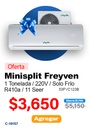 MINISPLIT FREYVEN 1.0 TON 53FVC123B 11 SEER SOLO FRIO 220V R410A