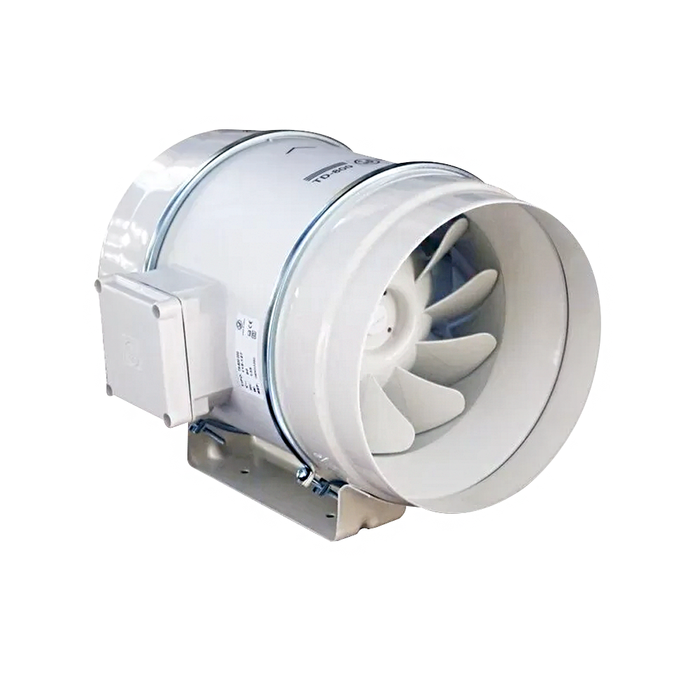 EXTRACTOR HELICOCENTRÍFUGO EN LÍNEA 54 / 65 W 1709 / 2289 RPM 218 / 293 CFM 127 V SOLER & PALAU TD 500/150