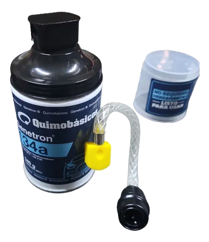GAS REFRIGERANTE R134A 340 G LATA CON MANGUERA AUTOMOTRIZ GENETRON