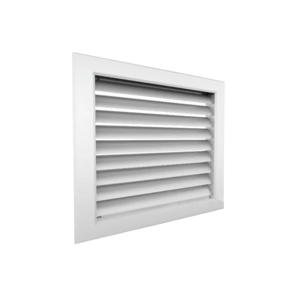 REJILLA DE RETORNO ESTÁNDAR ALETAS CURVAS A 45° ALUMINIO BLANCO 22" X 22" R45LB22.0022.00