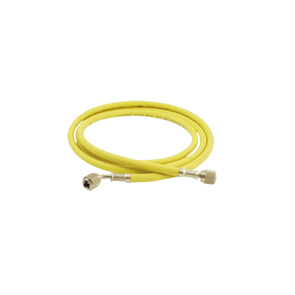 MANGUERA PARA MANIFOLD R410A/R32 COLOR AMARILLO 60" 1/4" X 1/4" GB HU-60/32